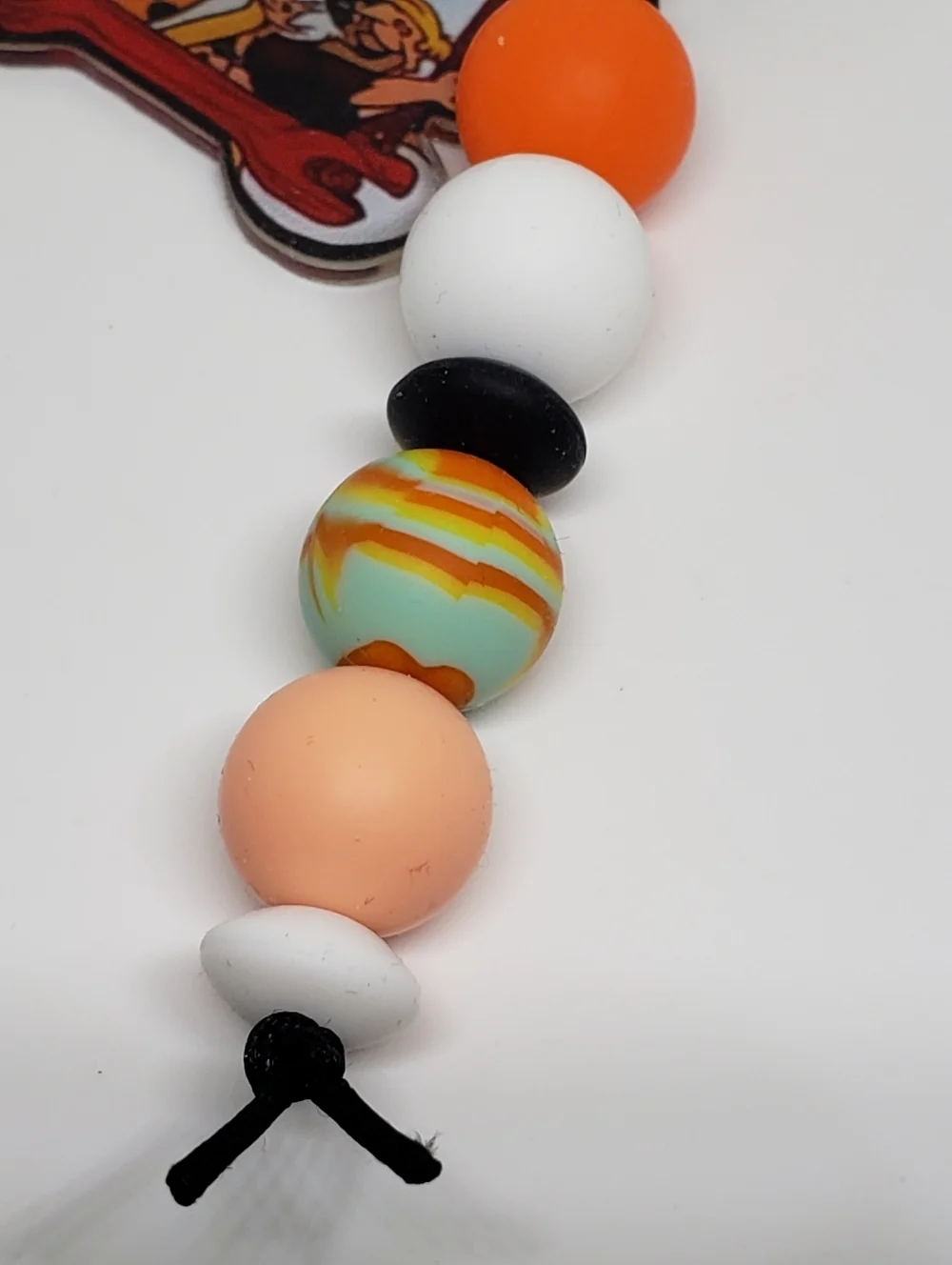 Handmade Flintstones Wilma Flintstone Silicone Beaded Keychain